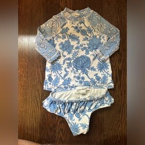 Roller Rabbit Baby Girls swim set 12-18m